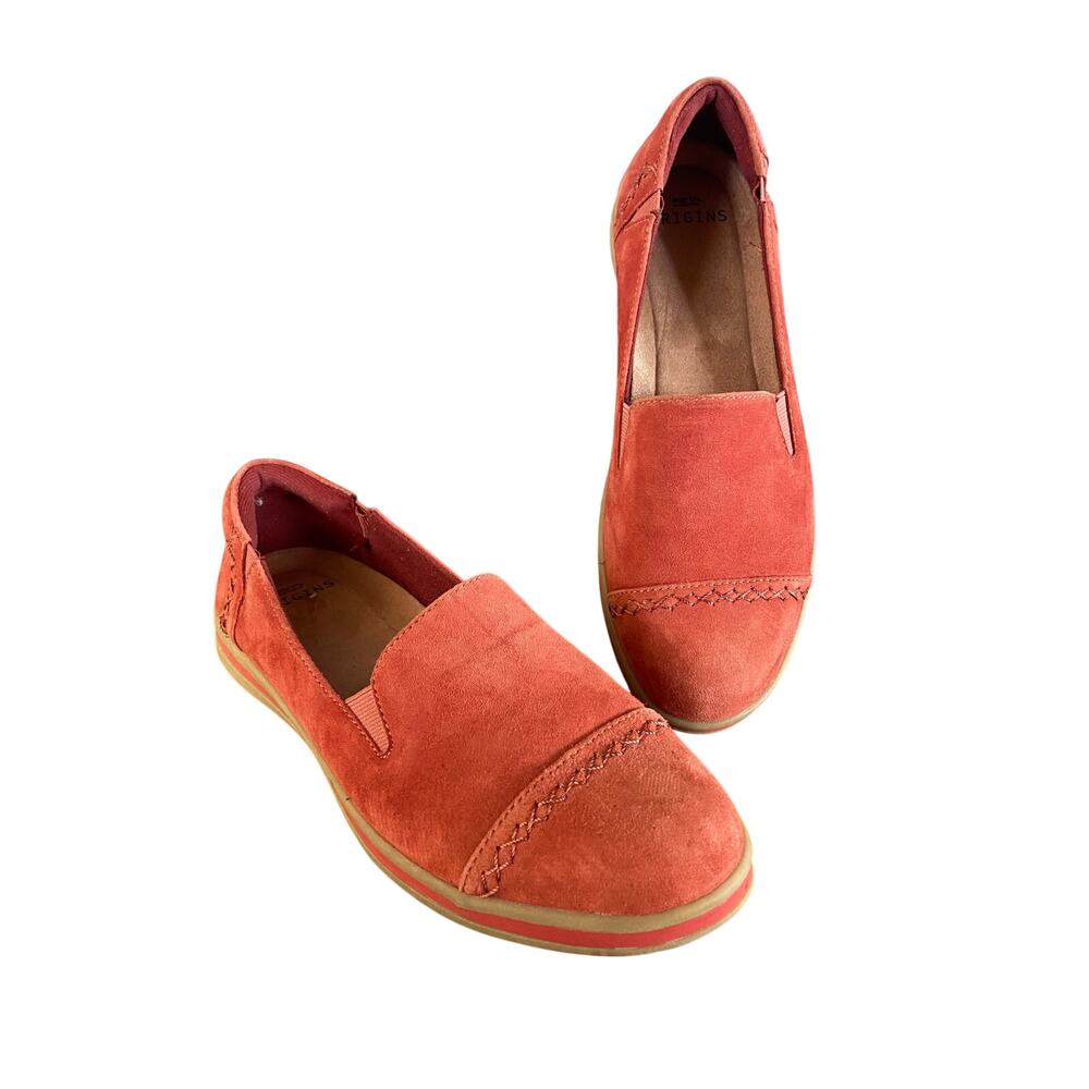 Earth Origins Britt Orange Suede Slip on Loafer
